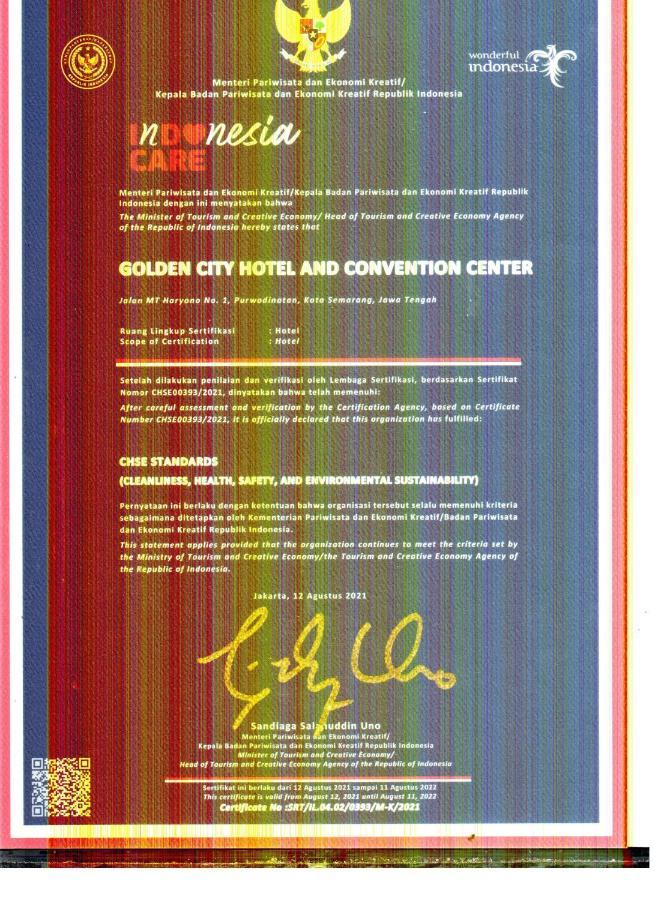 Golden City Hotel And Convention Center - Chse Certified سيمارانغ المظهر الخارجي الصورة