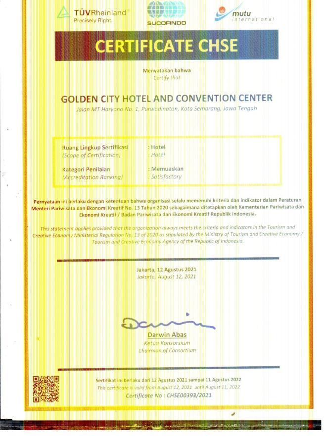 Golden City Hotel And Convention Center - Chse Certified سيمارانغ المظهر الخارجي الصورة